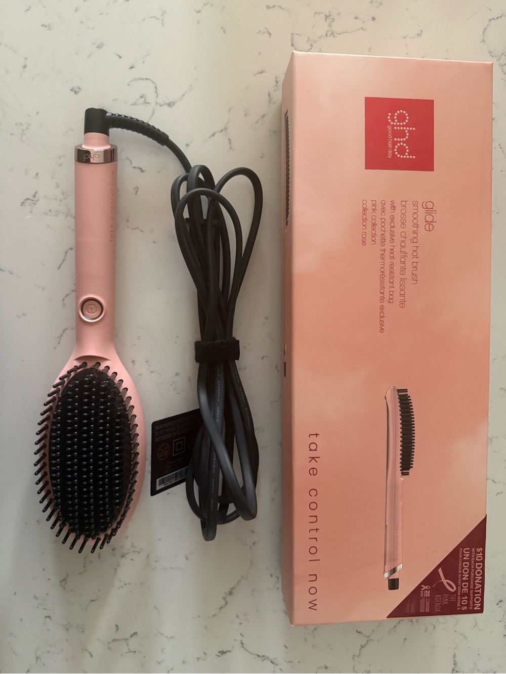 ghd Paddle Glide Hot Brush in Pink and Black